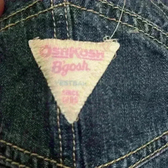 Vintage OshKosh B’Gosh Girls Denim Vestback Overalls Size 18 Months Embroidered - Picture 5 of 6